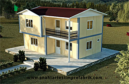 105 Metrekare İki Katlı Prefabrik Ev