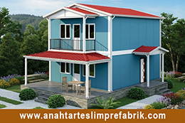 124 Metrekare İki Katlı Prefabrik Ev