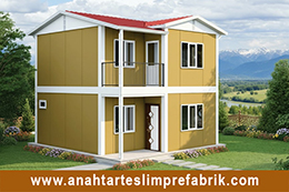 82 Metrekare İki Katlı Prefabrik Ev