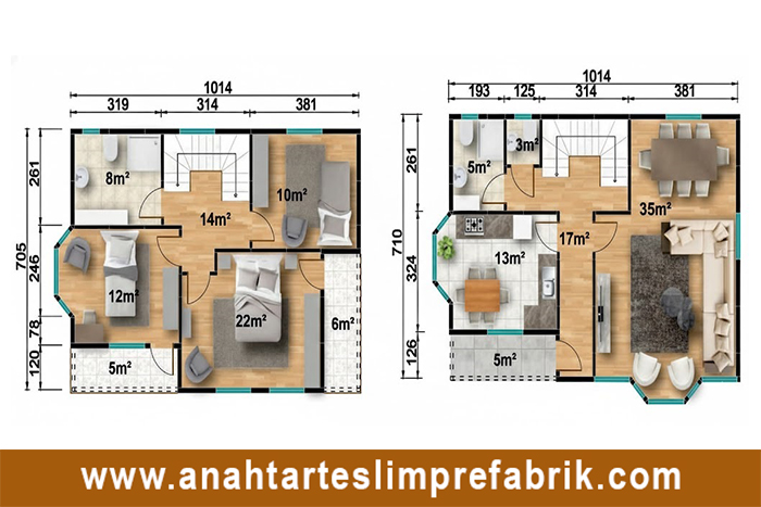 155 metrekare iki katlı prefabrik ev planı 155 metrekare iki katlı prefabrik ev planı