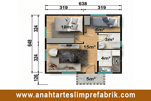45 metrekare prefabrik ev planı 45 metrekare prefabrik ev planı