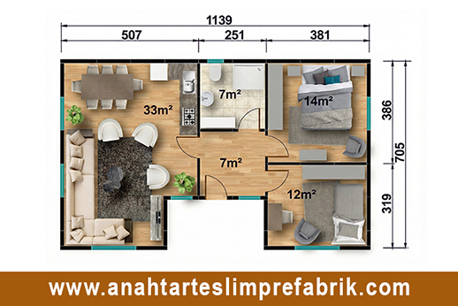 73 metrekare prefabrik ev planı 73 metrekare prefabrik ev planı